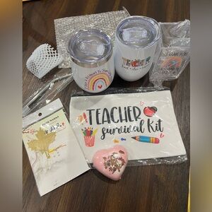 Teacher Survival Kit with Pink Heart Bath Bomb NWT
